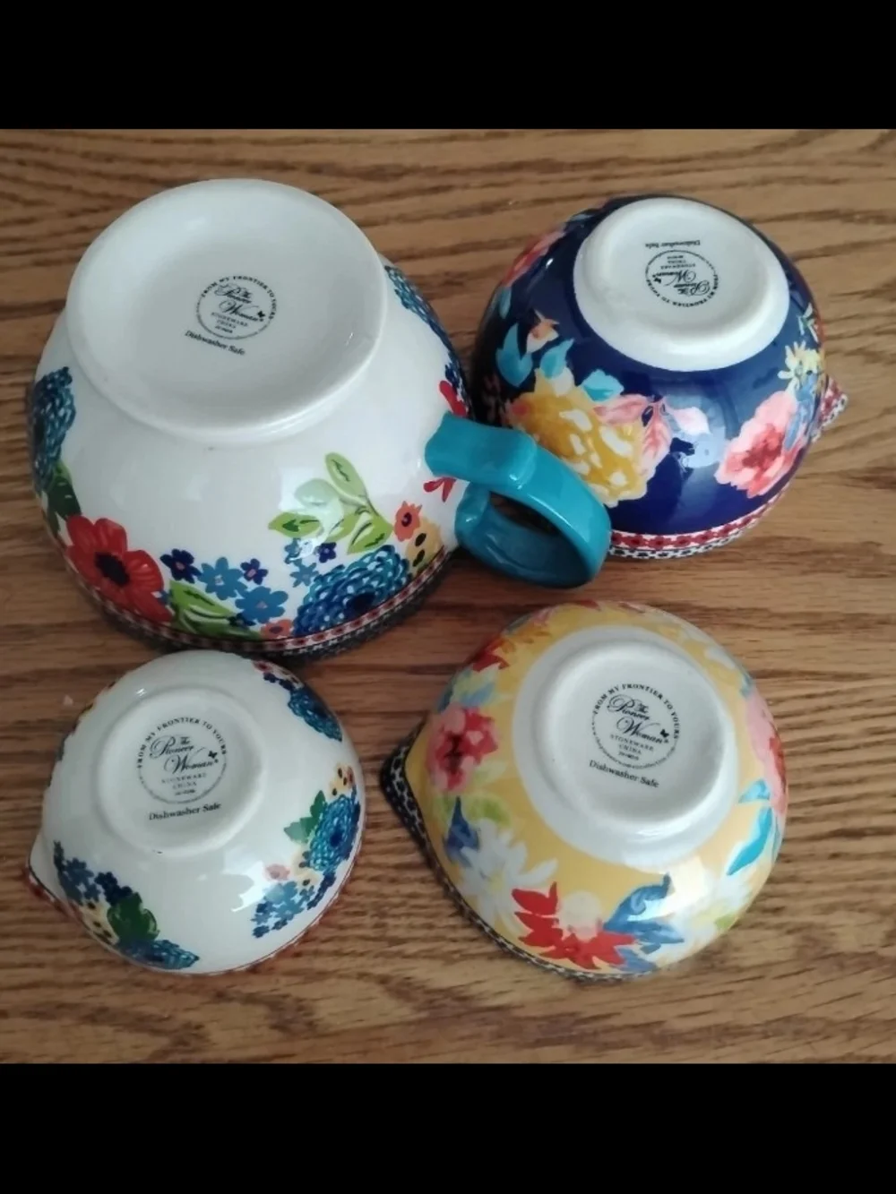 The Pioneer Woman Dazzling Dahlias ceramic measuring cups, 4 pc. nesting, floral